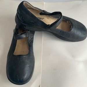 Vtg 90’s Sam & Libby Mary Jane dress shoes girls 3 1/2 Black Velcro leather flat